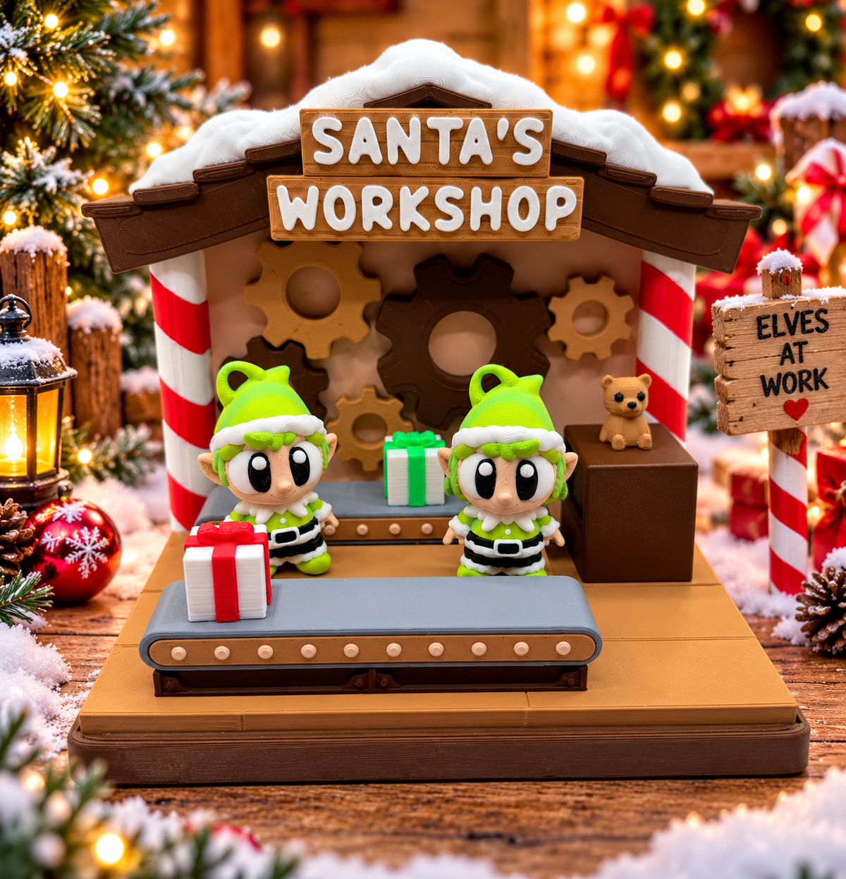 3D Printed Christmas Elves Playset Articulated