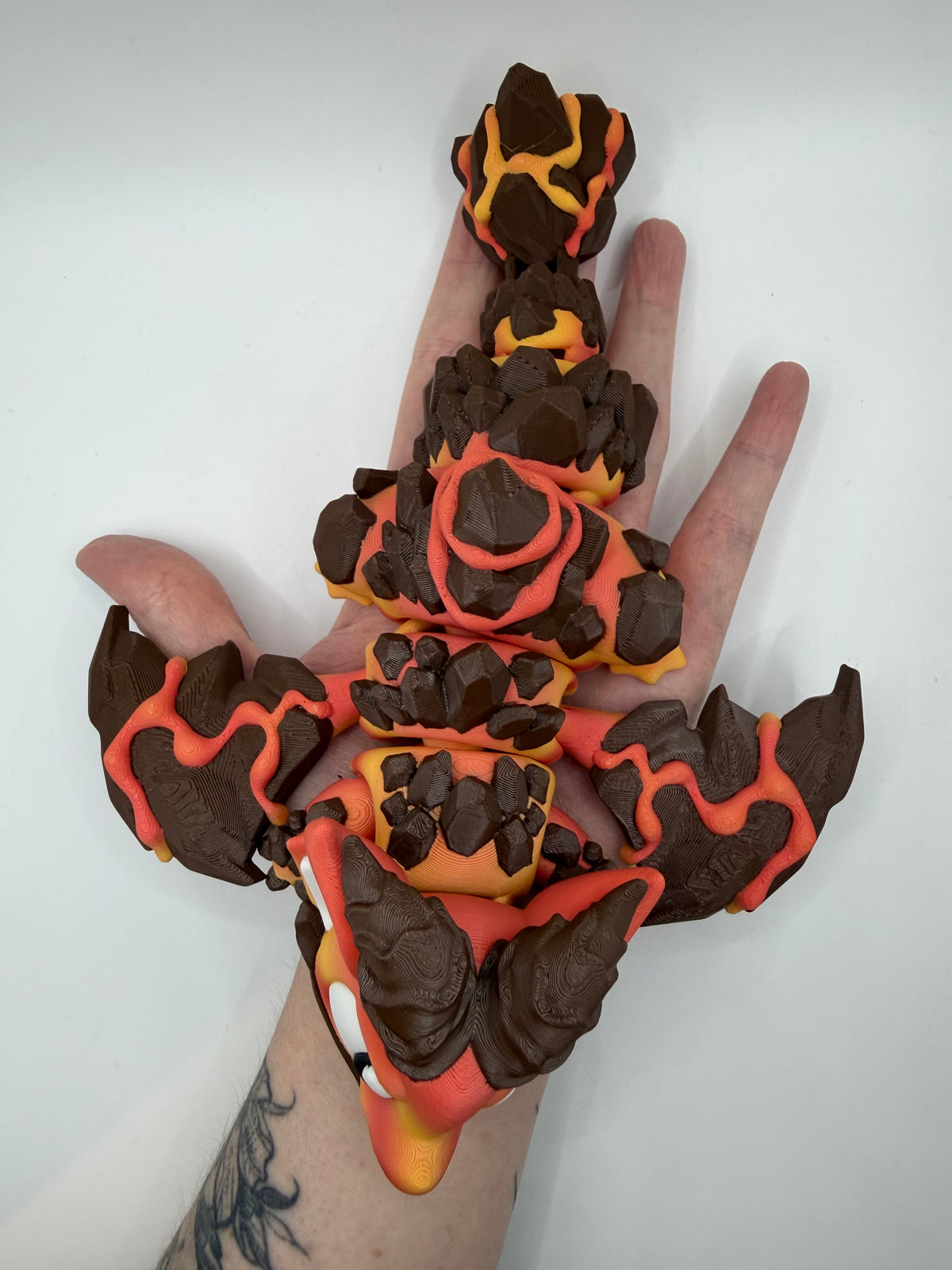 3D Printed Lava Dragon Articulated Medium Size