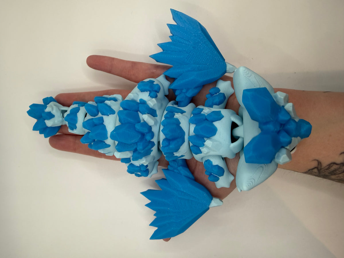 3D Printed Crystal Dragon Articulated Medium Size