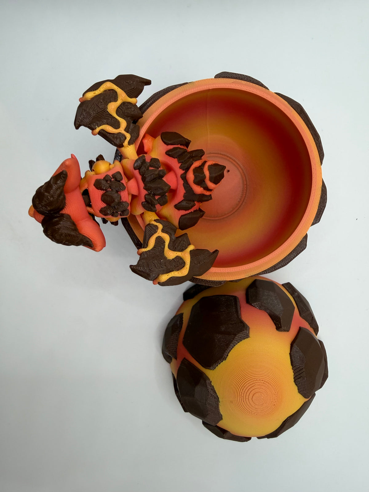 3D Printed Lava Dragon & Egg Set Articulated