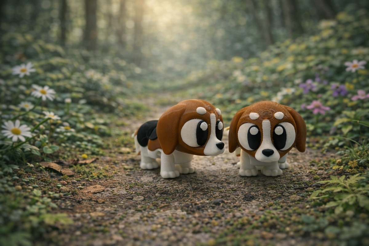 3D Printed Beagle Articulated Keyring