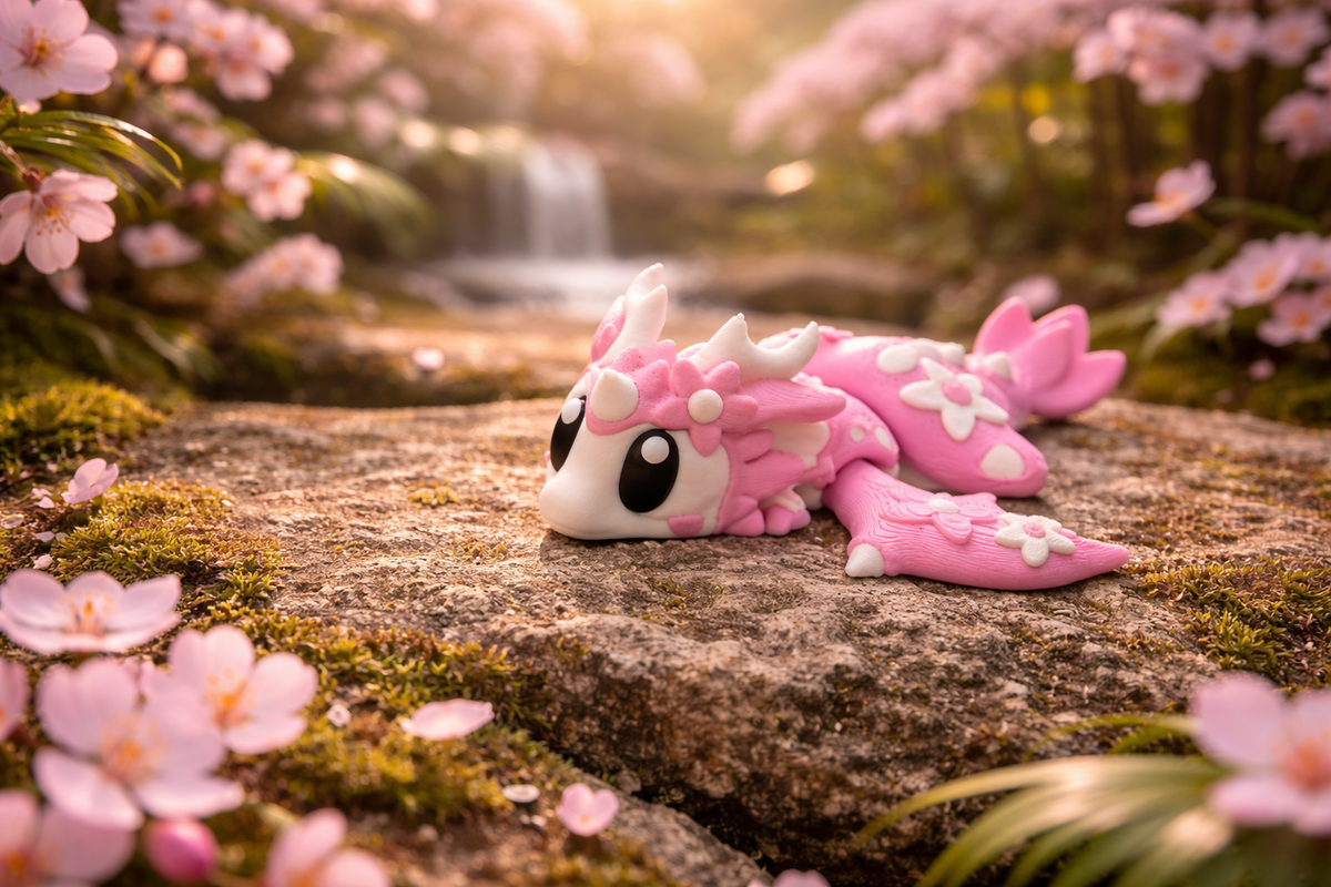 3D Printed Cherry Blossom Dragon Articulated