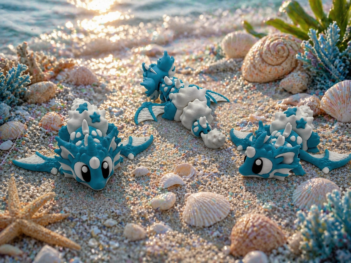 3D Printed Seashell Dragon Articulated