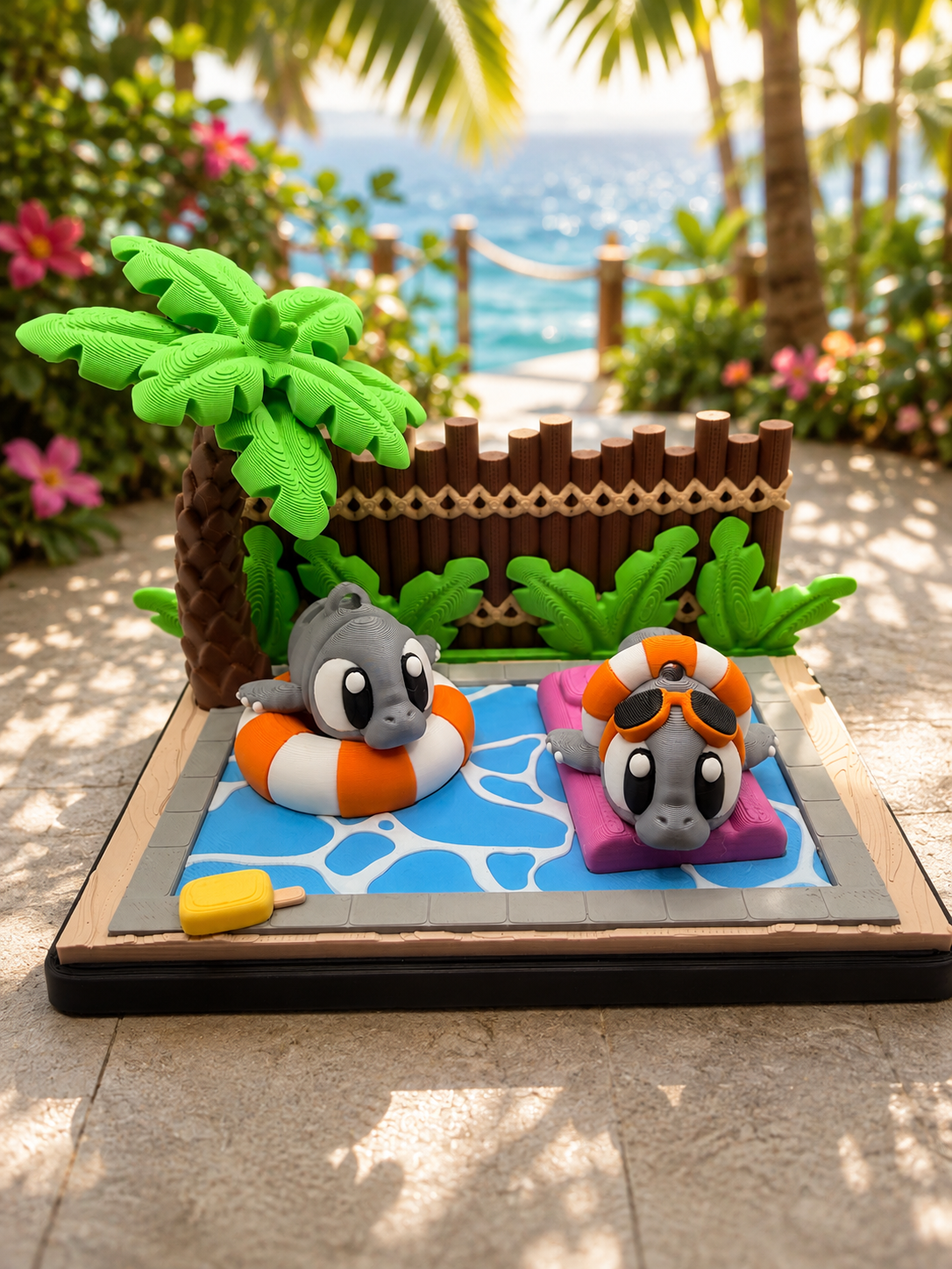 3D Printed Manatee Pool Party Animal Playset Articulated