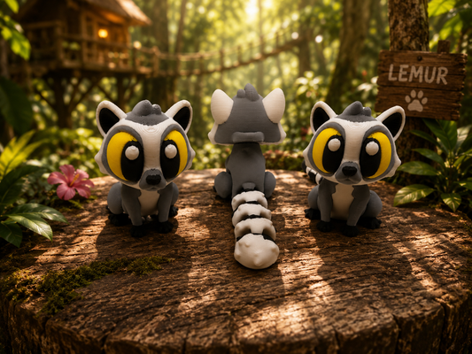 3D Printed Lemur Articulated Keyring