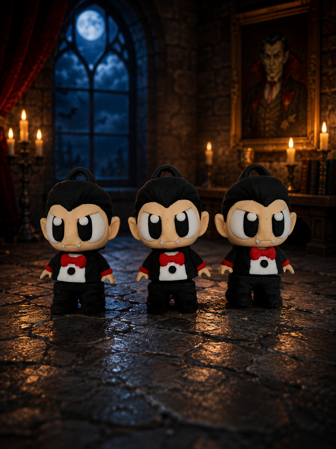 3D Printed Dracula Vampire Halloween Articulated Keyring