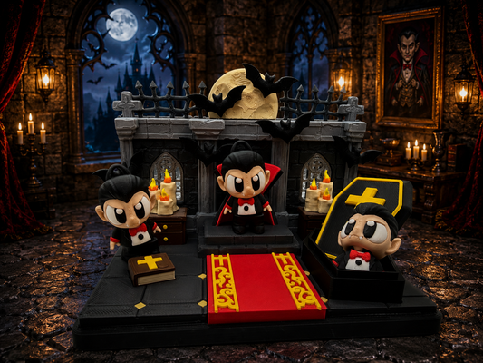 3D Printed Dracula Vampire Halloween Playset Articulated