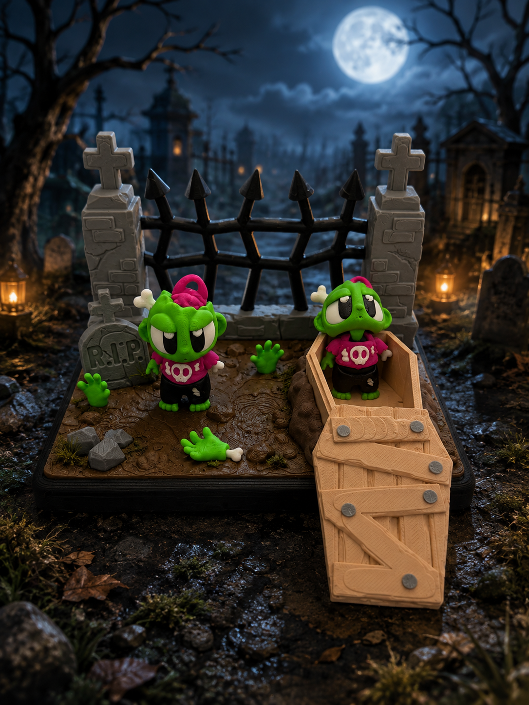 3D Printed Zombie Animal Playset Articulated
