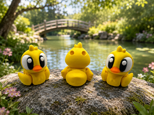 3D Printed Rubber Duck Articulated Keyring