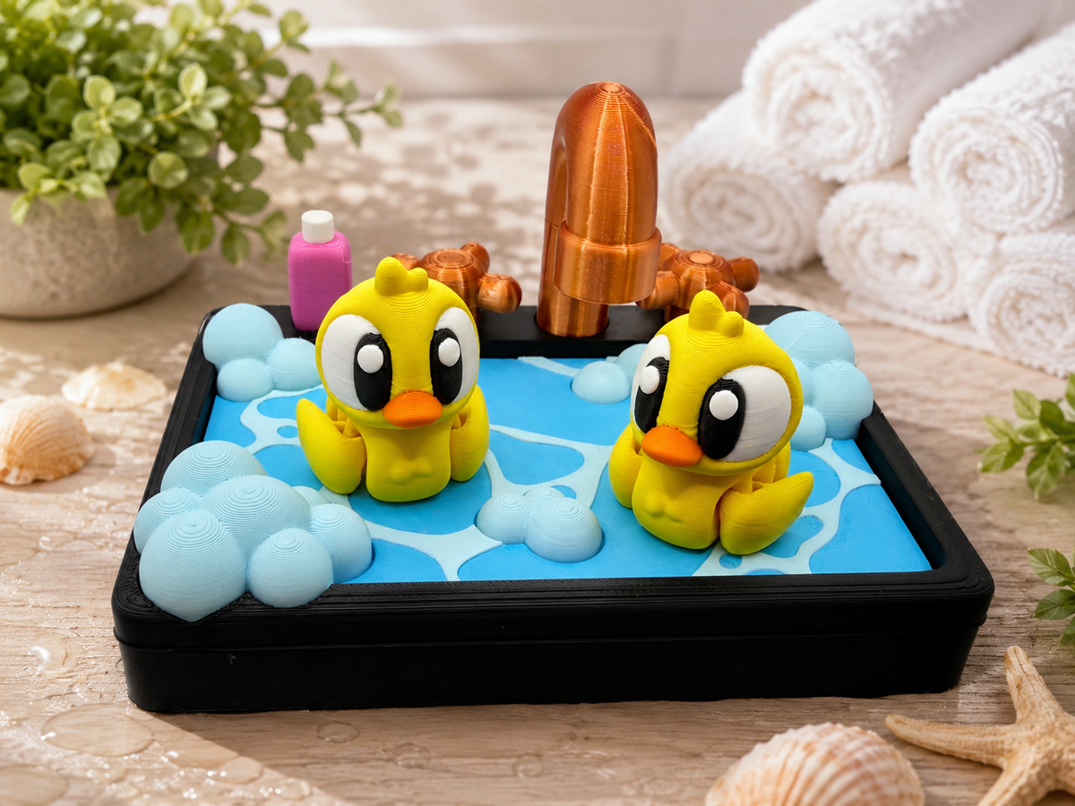 3D Printed Rubber Ducks Animal Playset Articulated