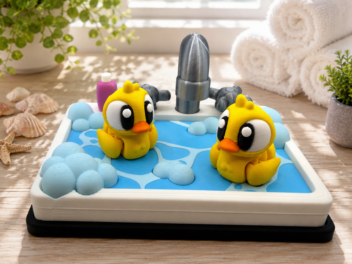 3D Printed Rubber Ducks Animal Playset Articulated