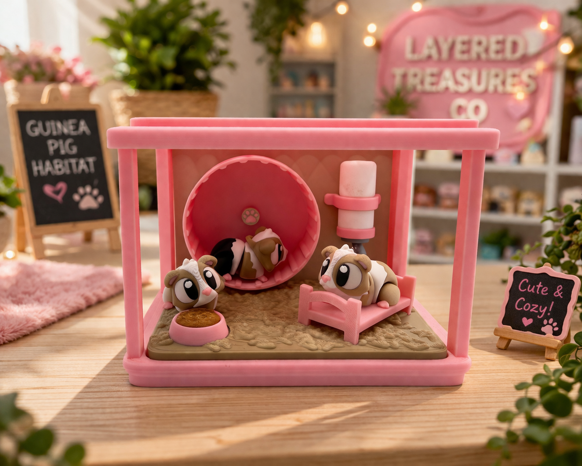 3D Printed Guinea Pig Animal Playset Articulated