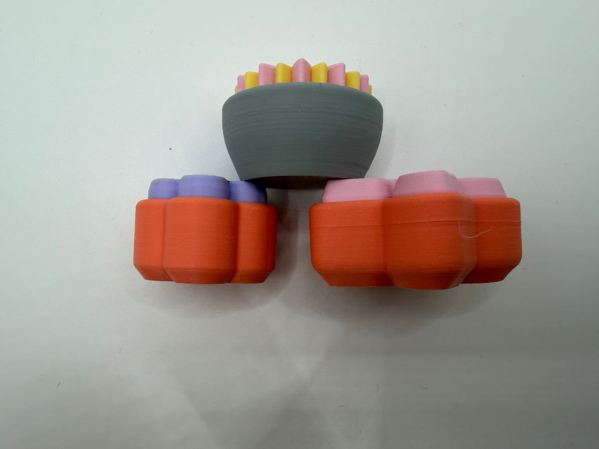 3D Printed Flower in Pots Set of 3 Clickers