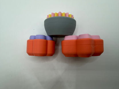 3D Printed Flower in Pots Set of 3 Clickers