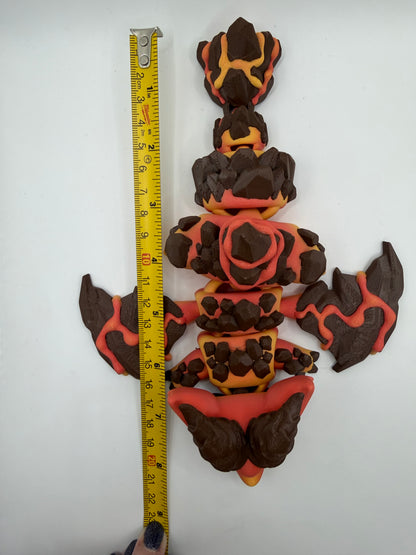 3D Printed Lava Dragon Articulated Medium Size