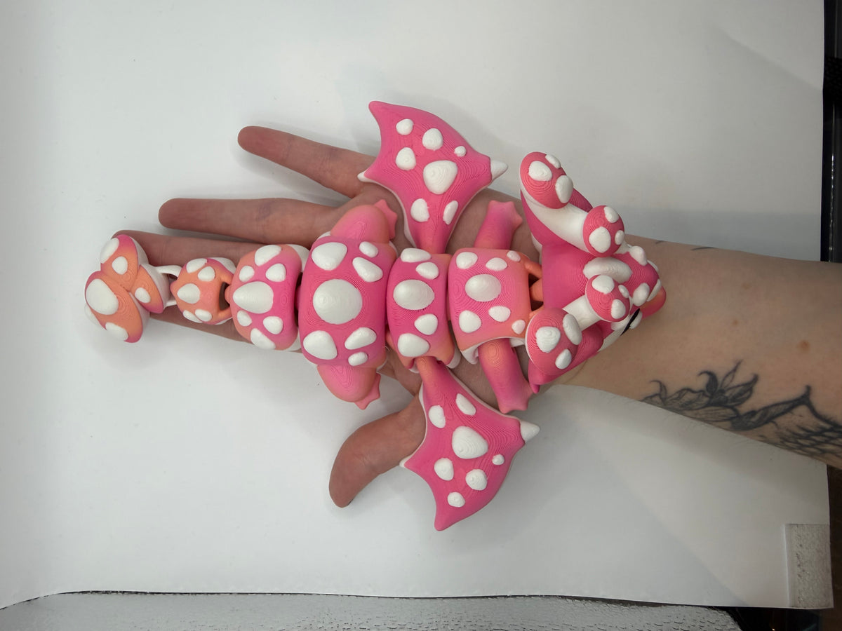 3D Printed Mushroom Dragon Articulated Medium Size