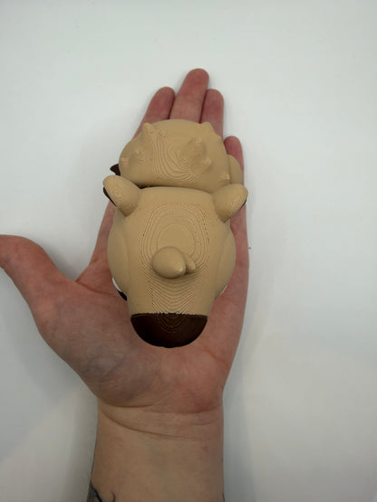 3D Printed Capybara Palm Pet Desk Buddy Articulated Medium Size