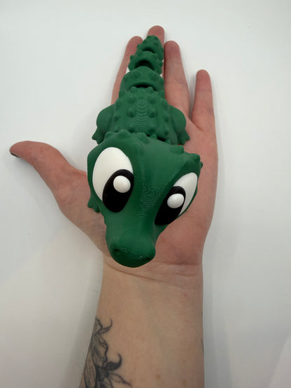 3D Printed Crocodile Palm Pet Desk Buddy Articulated Medium Size