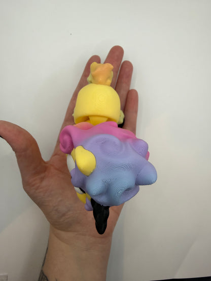 3D Printed Unicorns Palm Pet Desk Buddy Articulated Medium Size