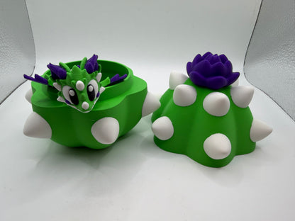 3D Printed Cactus Dragon & Egg Set Articulated