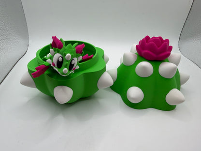 3D Printed Cactus Dragon & Egg Set Articulated