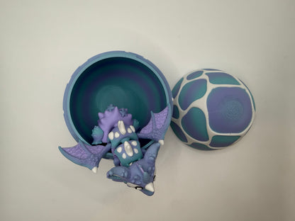 3D Printed Seashell Dragon & Egg Set Articulated