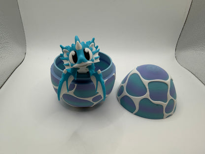 3D Printed Seashell Dragon & Egg Set Articulated