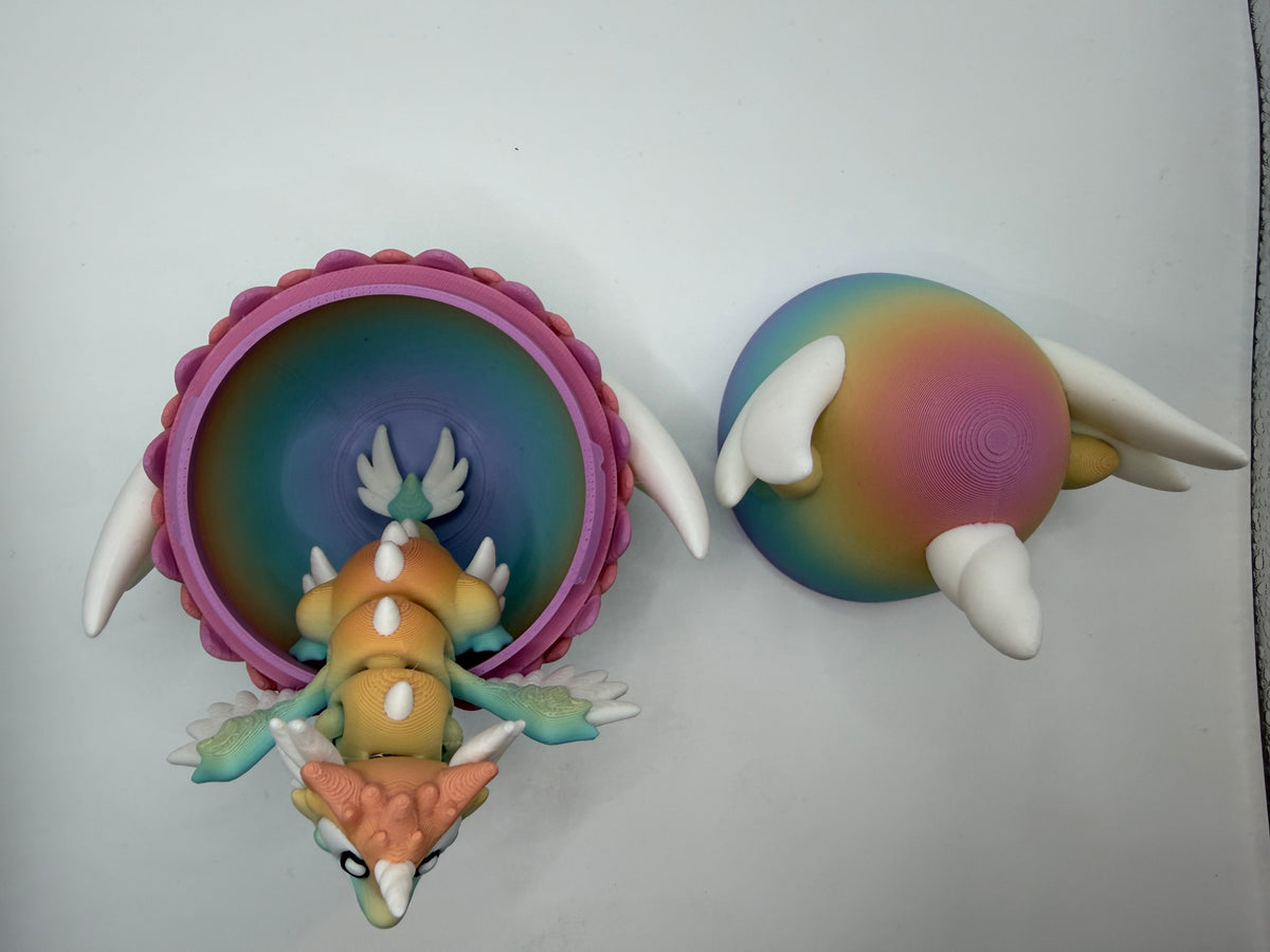 3D Printed Celestial Dragon & Egg Set Articulated