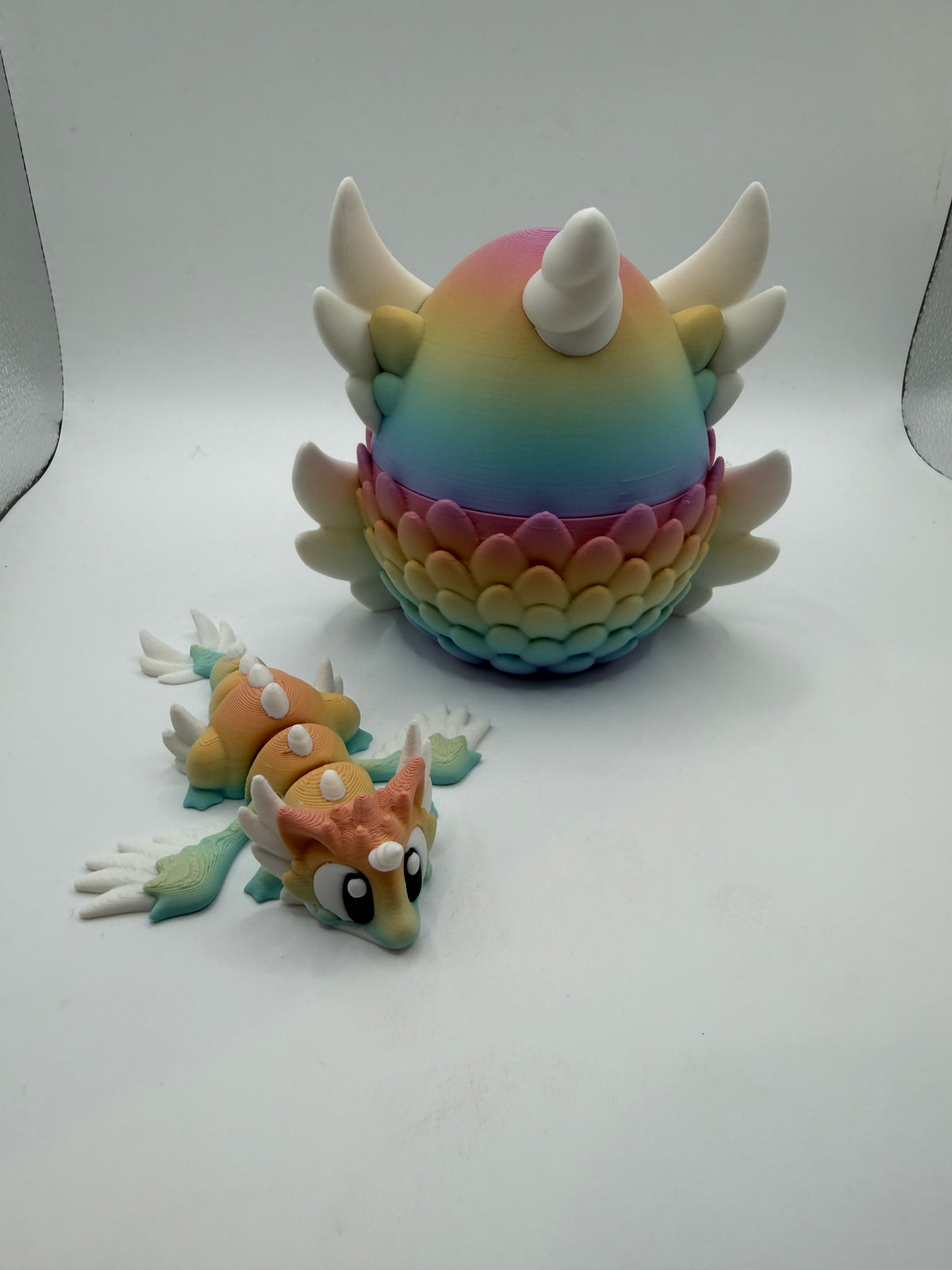 3D Printed Celestial Dragon & Egg Set Articulated