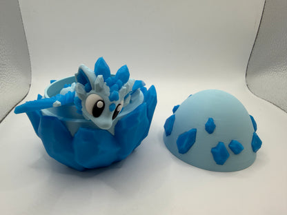 3D Printed Crystal Dragon & Egg Set Articulated