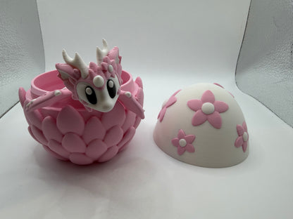 3D Printed Cherry Blossom Dragon & Egg Set Articulated