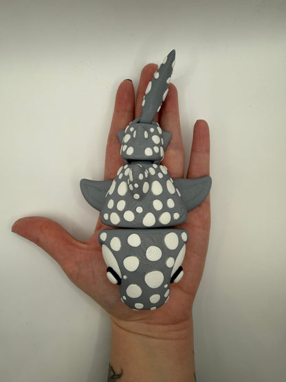 3D Printed Whale Shark Palm Pet Desk Buddy Articulated Medium Size