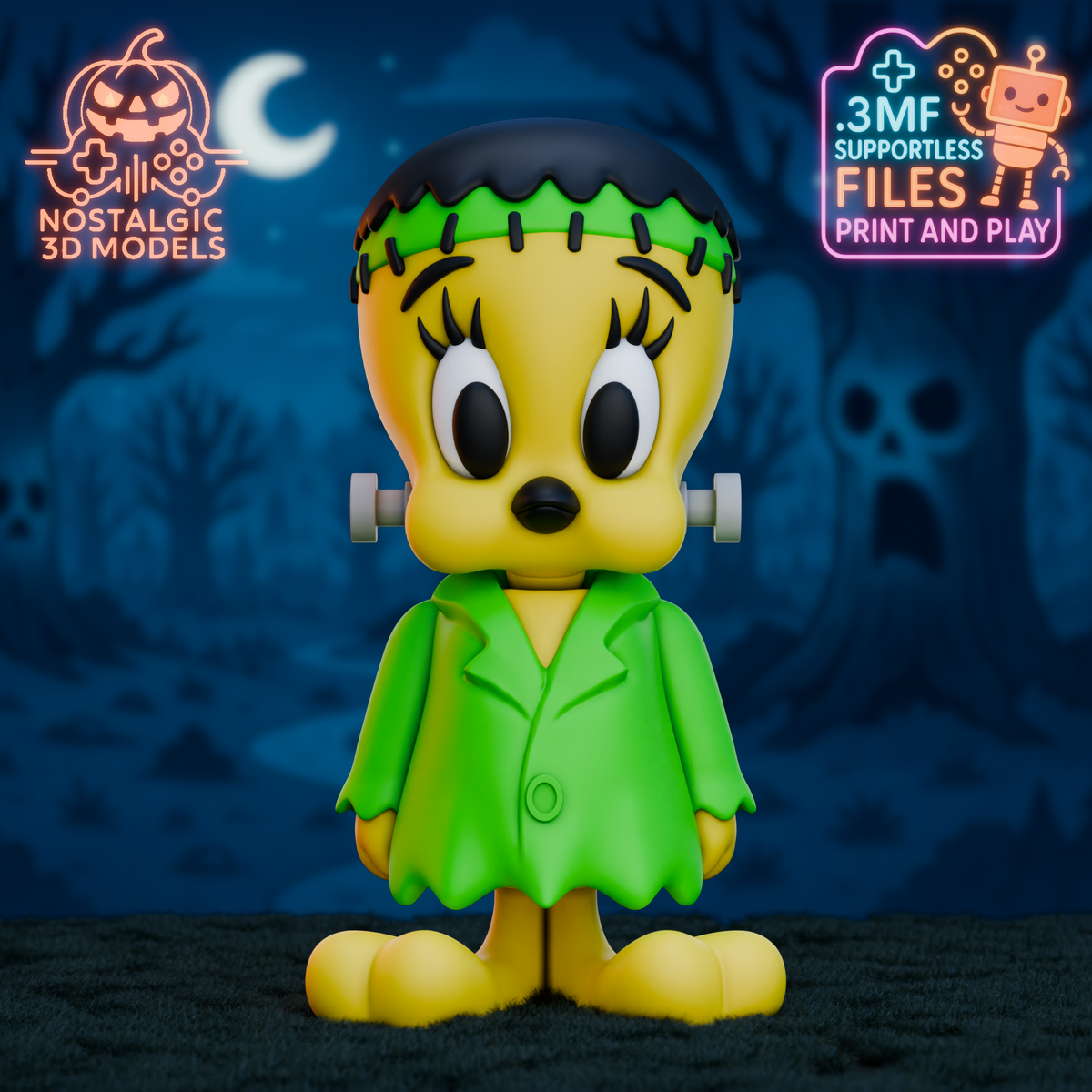 Halloween Looney Toons -Inspired 3D Printed Keyrings