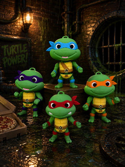 TMNT Inspired 3D Printed Articulated Keyring | Backpack & School Bag Charm Teenage Mutant Ninja Turtles