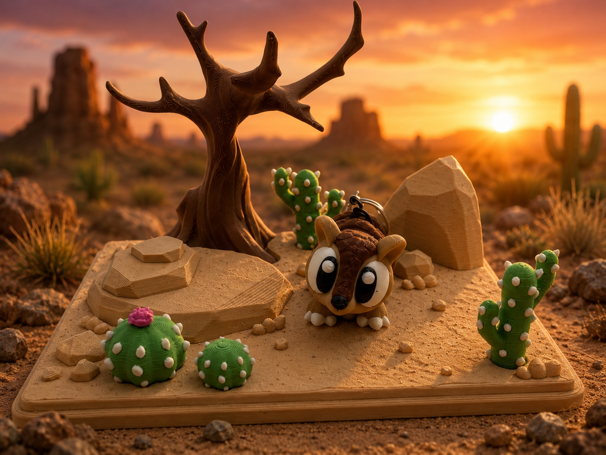 3D Printed Armadillo Animal Playset Articulated