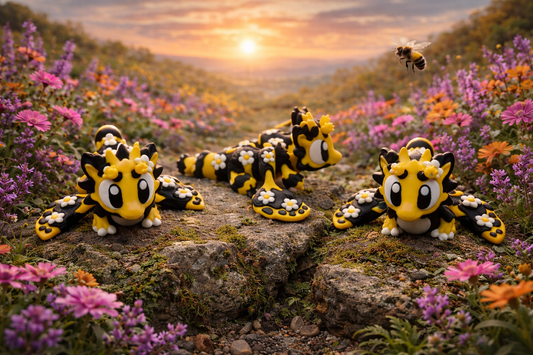 3D Printed Bee Dragons Articulated