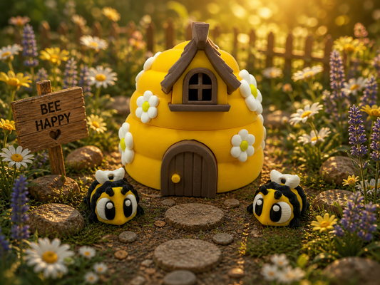 3D Printed Bees Animal Playset Articulated