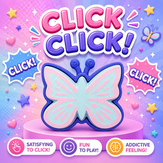 3D Printed Blue Butterfly Clicker