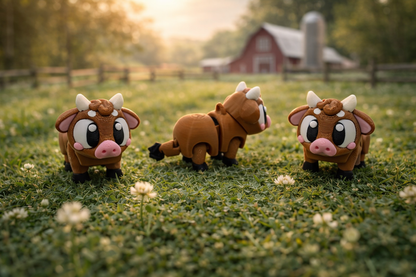 3D Printed Cows Articulated Keyring