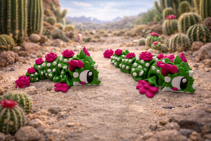 3D Printed Cactus Dragon Articulated Flexi Fidget