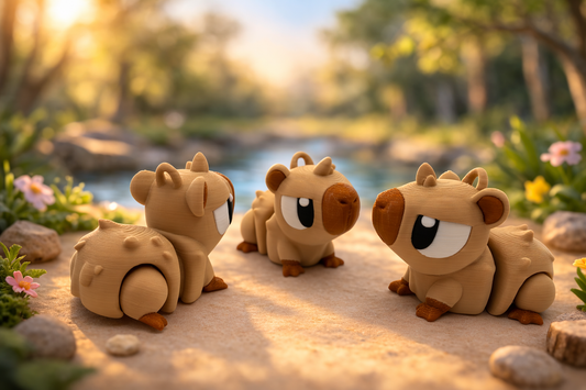 3D Printed Articulated Capybara Keyring
