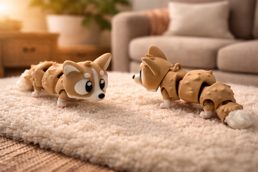 3D Printed Corgi Articulated Keyring