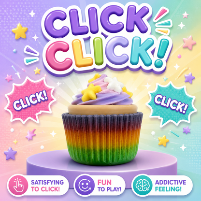 3D Printed Rainbow Cupcake Clicker