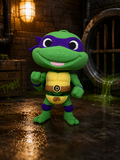 TMNT Inspired 3D Printed Articulated Keyring | Backpack & School Bag Charm Teenage Mutant Ninja Turtles
