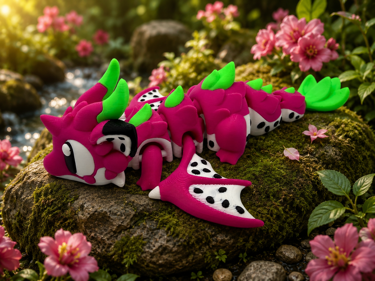 3D Printed Dragonfruit Dragon Articulated Medium Size