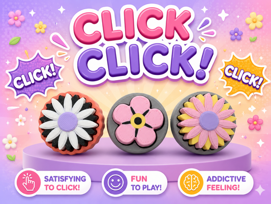 3D Printed Flowers set of 3 Clickers