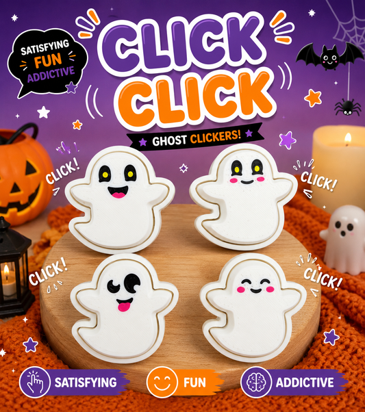 3D Printed Spooky Ghost set of 4 Clickers