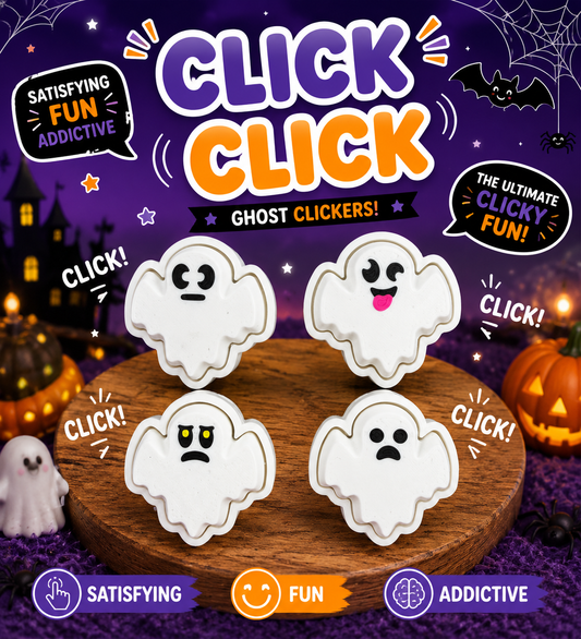3D Printed Halloween Ghost set of 4 Clickers