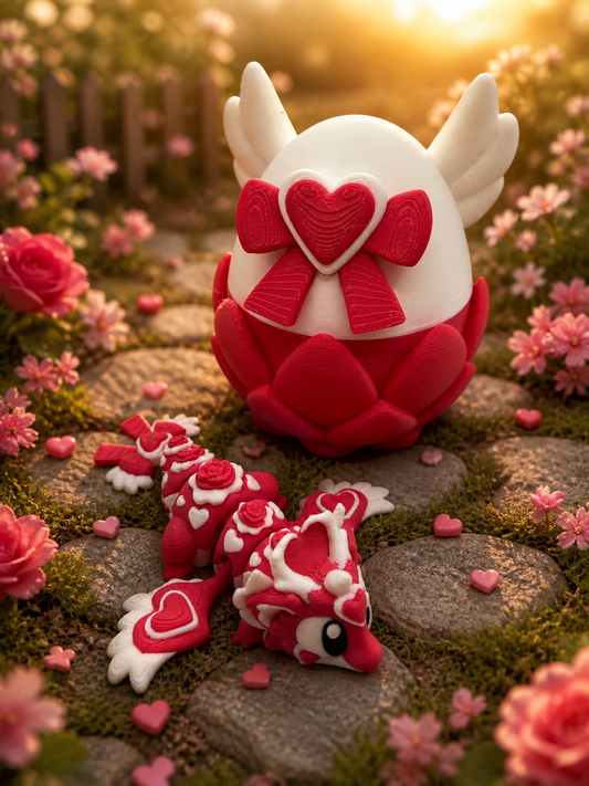 3D Printed Heartseeker Dragon & Egg Set Articulated