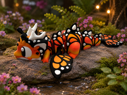 3D Printed Butterfly Dragon Articulated Medium Size